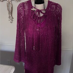 Bell sleeves sized medium holiday club dress